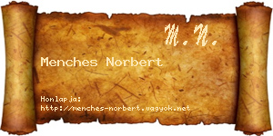 Menches Norbert névjegykártya